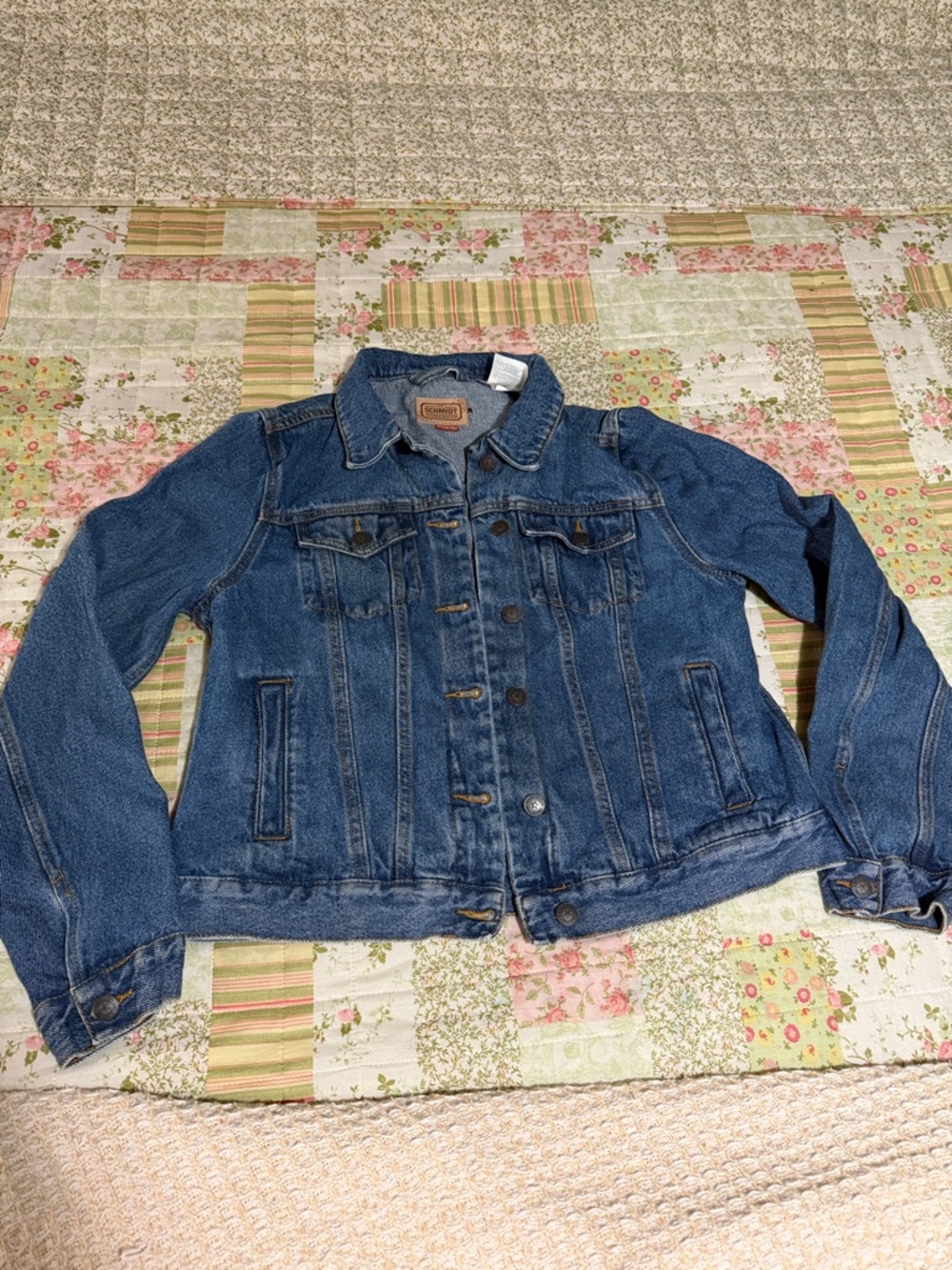 Women's Blue Denim Jacket with Button-Front - Casual Layering